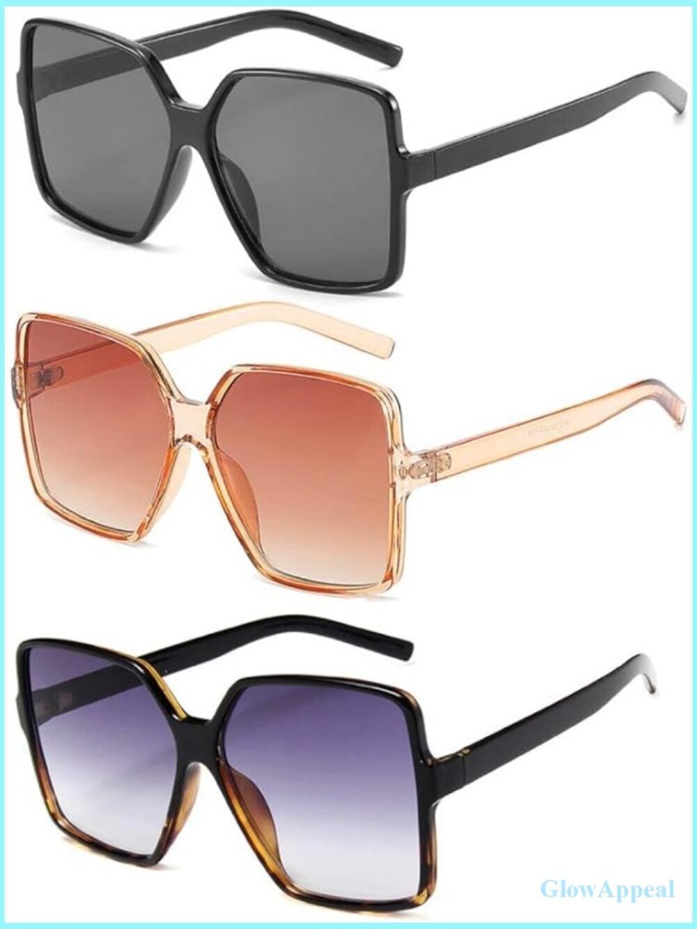 Oversized Square Sunglasses with UV400 Protection Unisex